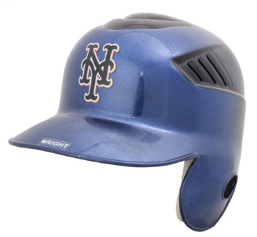 2011 David Wright Game Worn New York Mets Batting Helmet ( MLB Auth/Mets COA)